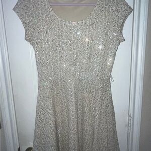 As U Wish Sparkling Cream Prom Dress